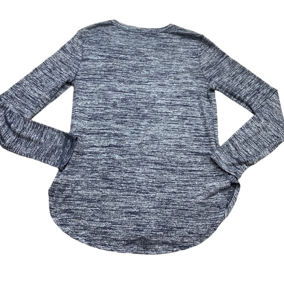 BANANA REPUBLIC Heathered Curved Hem Tee With Long Sleeves Grey Size Small - Picture 8 of 10